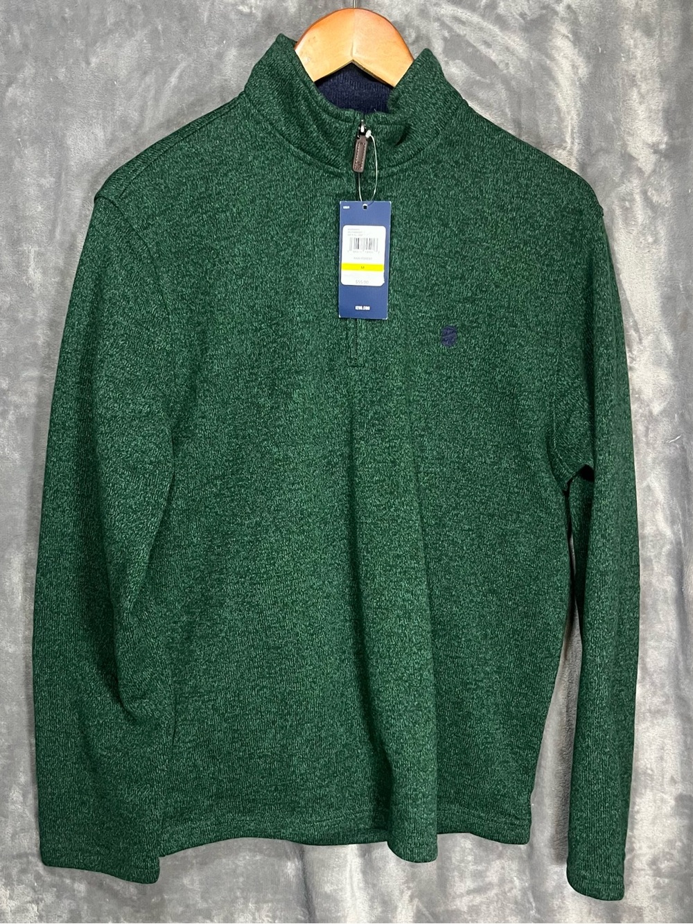 Izod Men's Heather Forest Green Quarter-Zip Pullover